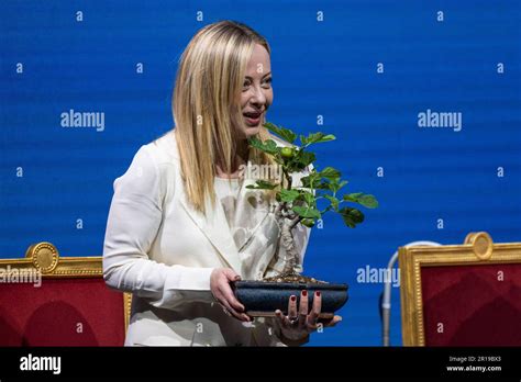 The Italian Premier, Giorgia Meloni, attends the "General States of ...