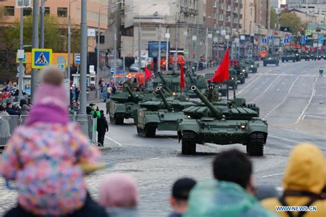 Victory Day parade rehearsal held in Moscow, Russia - Xinhua | English ...