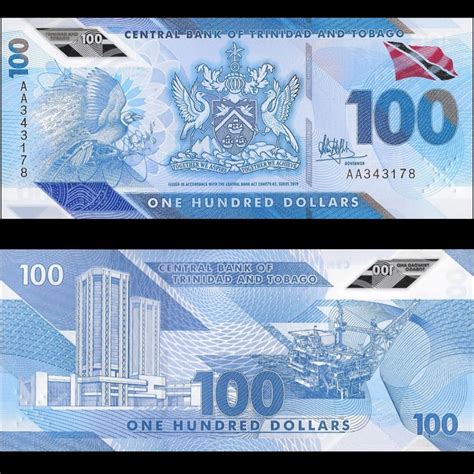 The new Trinidad and Tobago 100 Dollar bill. (Front and back ...