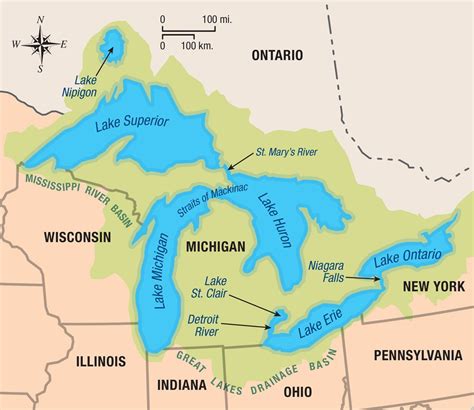 5 Great Lakes Usa Map – Topographic Map of Usa with States