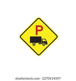 Symbol Parking Truck Area Road Signs Stock Vector (Royalty Free ...