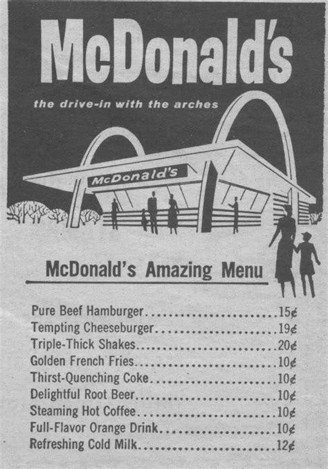 McDonald's first menu : r/pics