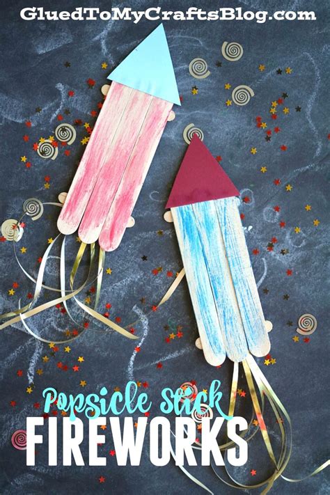 Popsicle Stick Fireworks - Kid Craft Idea For 4th of July | Fireworks craft for kids, Fireworks ...