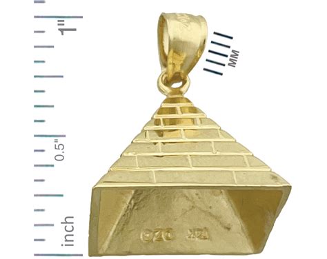 14K Gold 3D Egyptian Pyramid Pendant