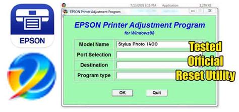 Epson Stylus Photo 1400 Adjustment program (Reset Utility) | Epson Printer Reset