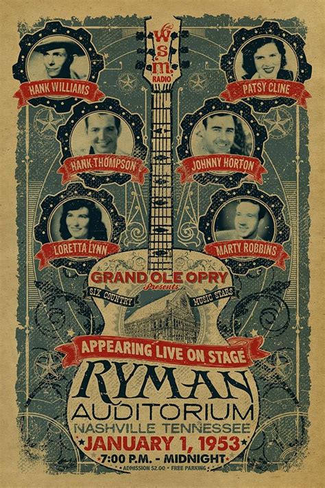 Ryman Auditorium Poster. Grand Ole Opry. 1953. - Etsy | Grand ole opry, Vintage concert posters ...