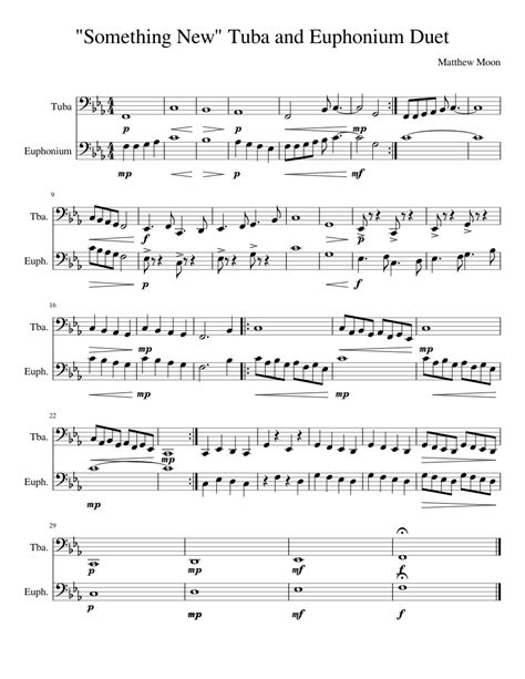 "Something New" Tuba and Euphonium Duet Sheet music for Tuba | Download free in PDF or MIDI ...