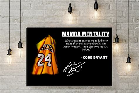 KOBE BRYANT Posterkobe Mamba Mentality Wall Decor Mamba | Etsy