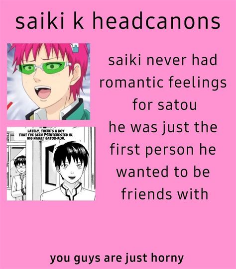 saiki x satou (platonic interest!) | Saiki, Anime funny, Relatable