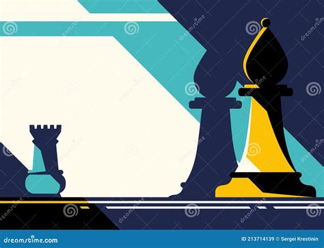 Abstract Banner Template with Chess Pieces Stock Vector - Illustration of abstract, background ...