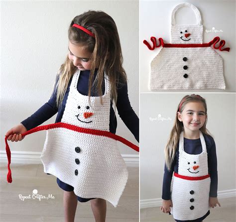 Crochet Adult Size Christmas Apron - Repeat Crafter Me