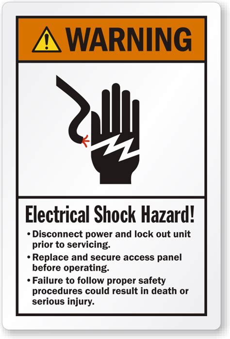 Electrical Shock Hazard Disconnect Power Warning Label, SKU: LB-2398