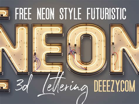 Free Neon 3D Letters by Deeezy on Dribbble