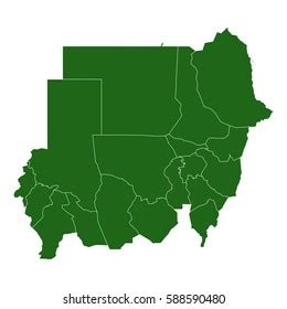 Sudan Green Map Stock Vector (Royalty Free) 588590480 | Shutterstock