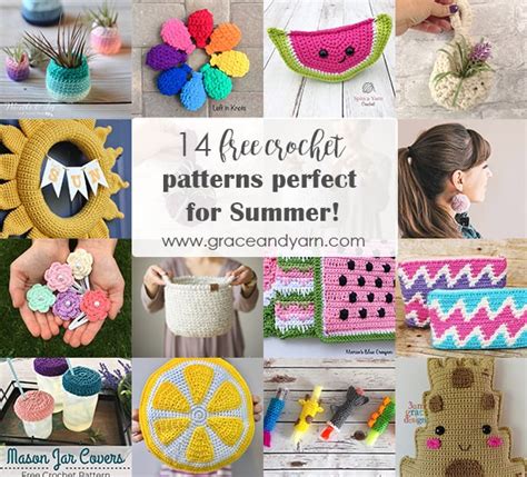 14 Free Crochet Patterns Perfect For Summer - Grace and Yarn