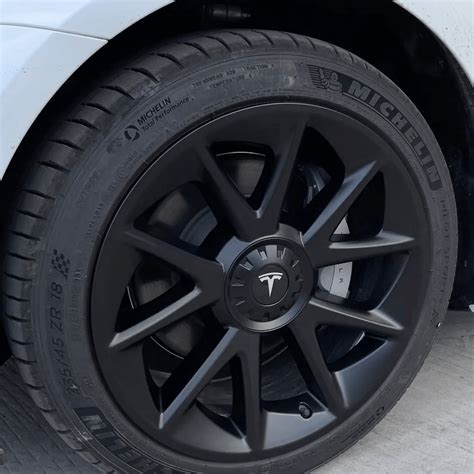 Tesla Model 3 18 Inch Aero Wheel Covers Scythe Hubcaps Kit