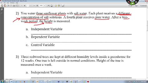 Examples Independent Dependent Variables Math