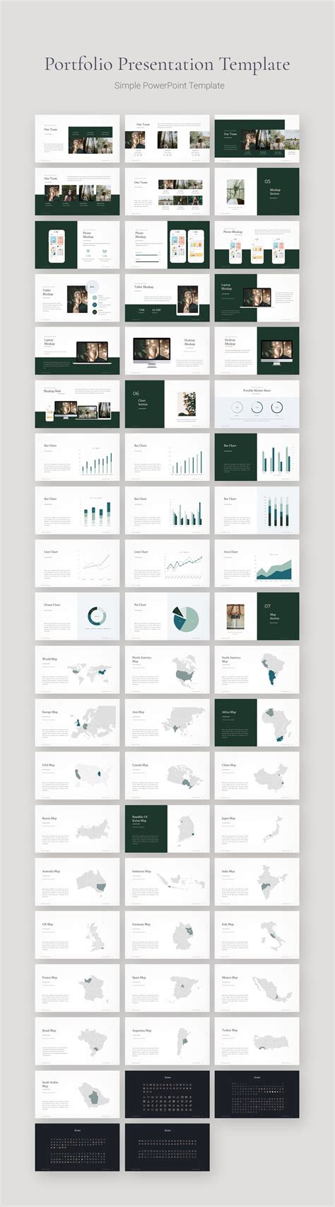 Minimal Portfolio PowerPoint Template - Download PowerPoint | Portfolio ...