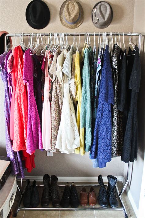 Clothes rack full of dresses. | Clothing rack, Wardrobe rack, Clothes