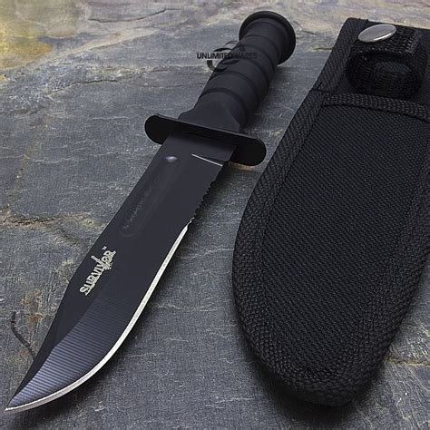NEW!!! 7.5" MILITARY TACTICAL COMBAT KNIFE w/ SHEATH Survival HUNTING ...