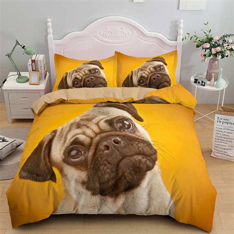 Pug Dog 3D Cute Duvet Cover Set - coolpetshome