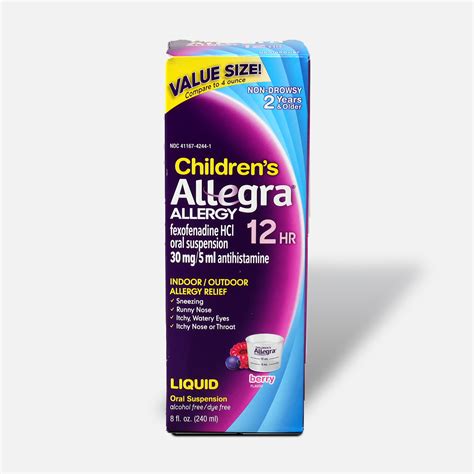 Allegra Children's 12HR, Berry Flavor, 8 oz.