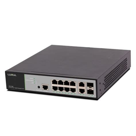 12 Port/ 8 PoE+ Front-Facing Rackmount Switch with US Power Cord - VideoLink®