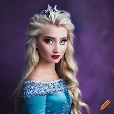 Realistic portrait of elsa from frozen on Craiyon