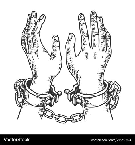 Praying Hands With Handcuffs Drawing