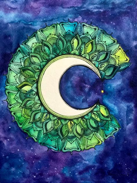 Crescent Moon original artwork | Etsy