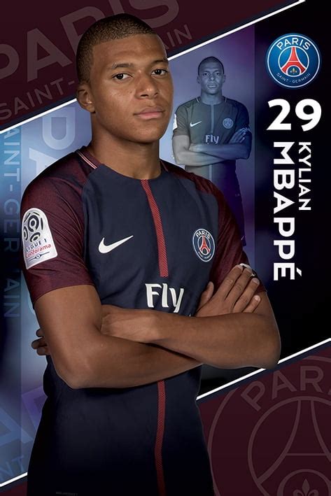 Paris Saint Germain - PSG - Soccer Poster / Print (Kylian Mbappe - Season 2017 / 2018) (Size: 24 ...