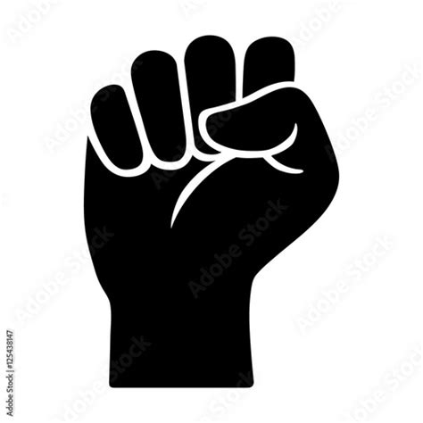 Raised fist - symbol of victory, strength, power and solidarity flat icon for apps and websites ...