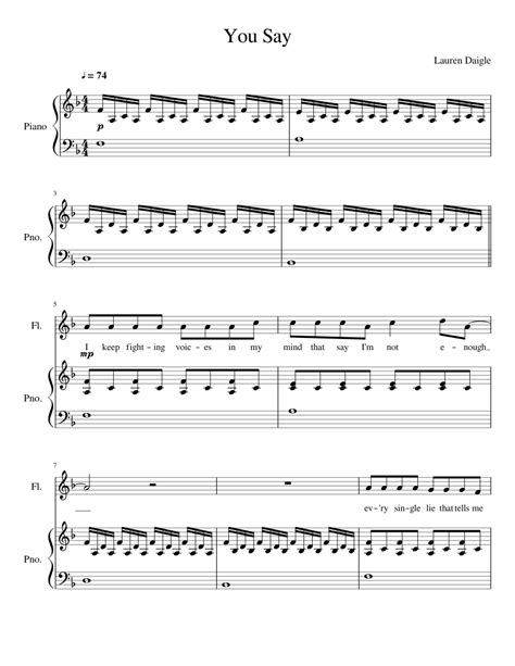 You Say Sheet music for Flute, Piano | Download free in PDF or MIDI | Musescore.com