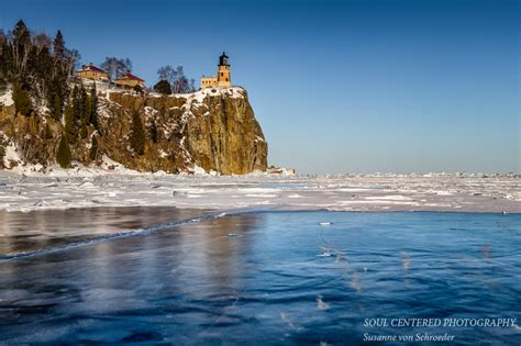 Soul Centered Photography | Lake Superior, Winter | Lighthouse reflecting on ice