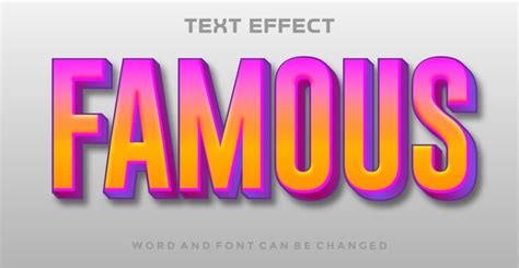 Premium Vector | Famous text effect Editable font style