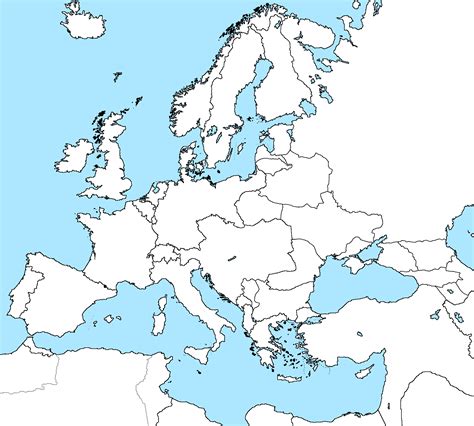 Europe Map Outline Blank Map Of Europe Map Of Europe Eps Ai Vector 9240 | The Best Porn Website