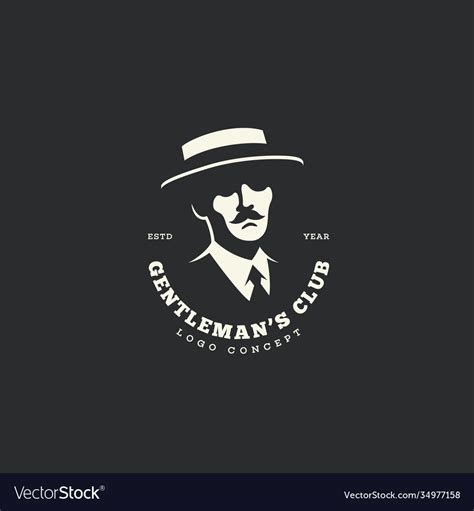 Gentleman logo Royalty Free Vector Image - VectorStock