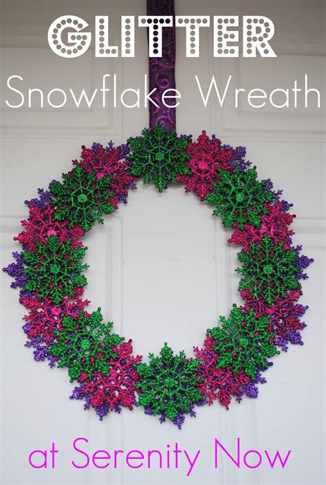 Serenity Now: Glitter Snowflake Wreath (Leftover Ornaments)