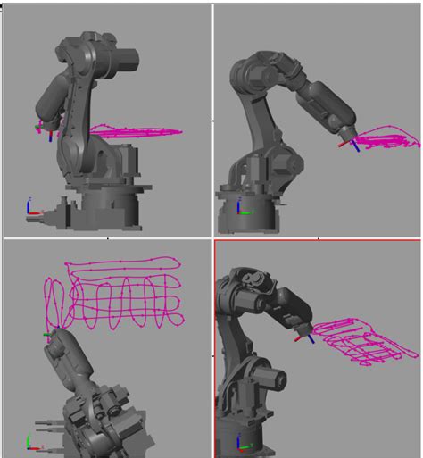 Robot motion simulation module-3D visualisation showing the resulting ...