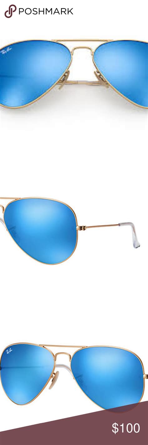 Ray Ban Blue Mirrored Aviators | Blue mirrored aviators, Mirrored ...