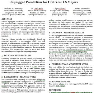 Unplugged Parallelism for First-Year CS Majors | Proceedings of the 53rd ACM Technical Symposium ...