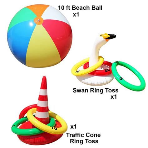 Jet Creations JC-D038 10 ft. Beach Ball, Traffic Cone Toss Game & Swan ...