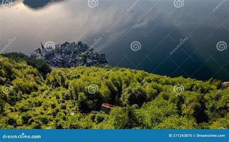 Top View of Hallstatt Village, Hallstattsee Lake in Austria, Beautiful ...