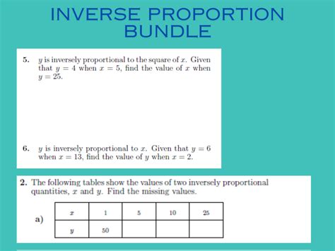 Inverse proportion worksheets (with solutions) | Teaching Resources