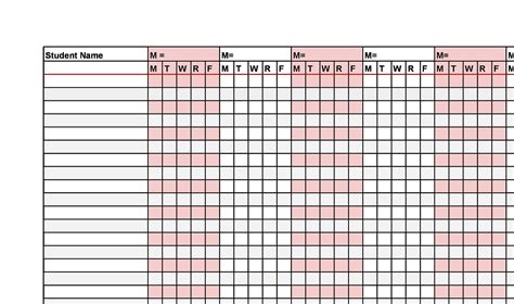 Free Printable Attendance Sheets For Teachers