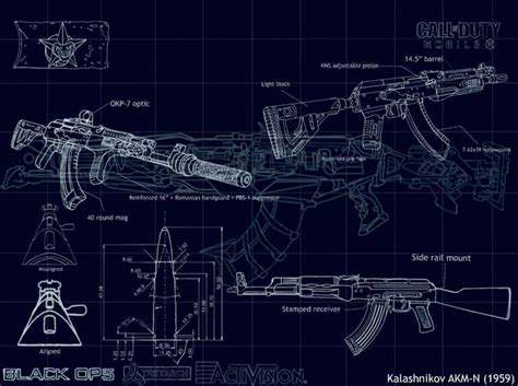 AK-47 (more like AKM) blueprint style wallpaper : r/CallOfDutyMobile