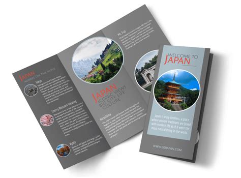 Japan Travel Tri-Fold Brochure Template | MyCreativeShop