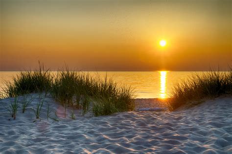 Sunset Over Lake Michigan - Skyline Motel