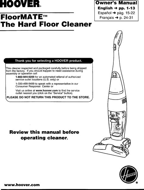 Hoover H3000 User Manual FLOORMATE Manuals And Guides L0201128