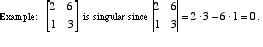 Mathwords: Singular Matrix